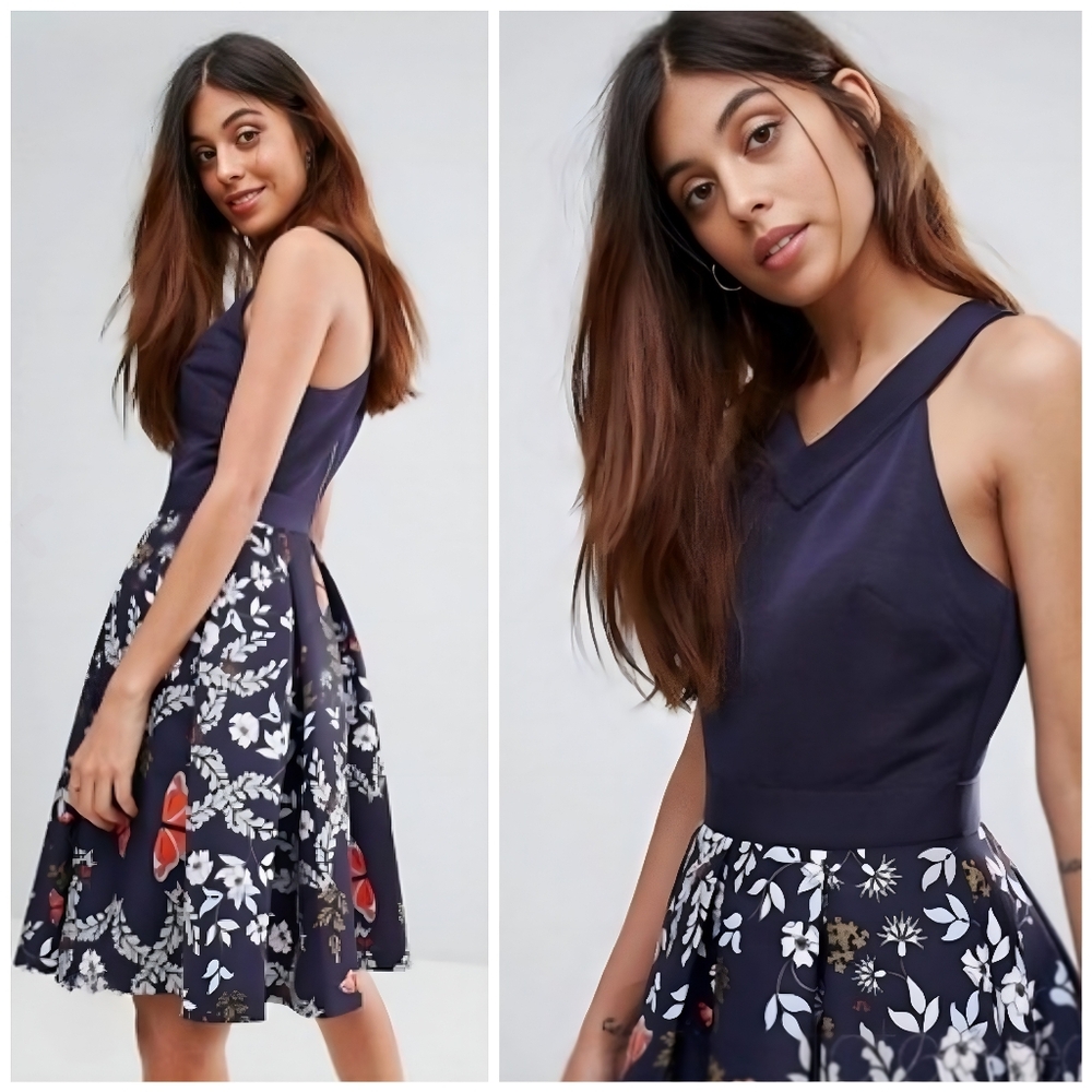 Ted Baker London Navy and Floral Dress